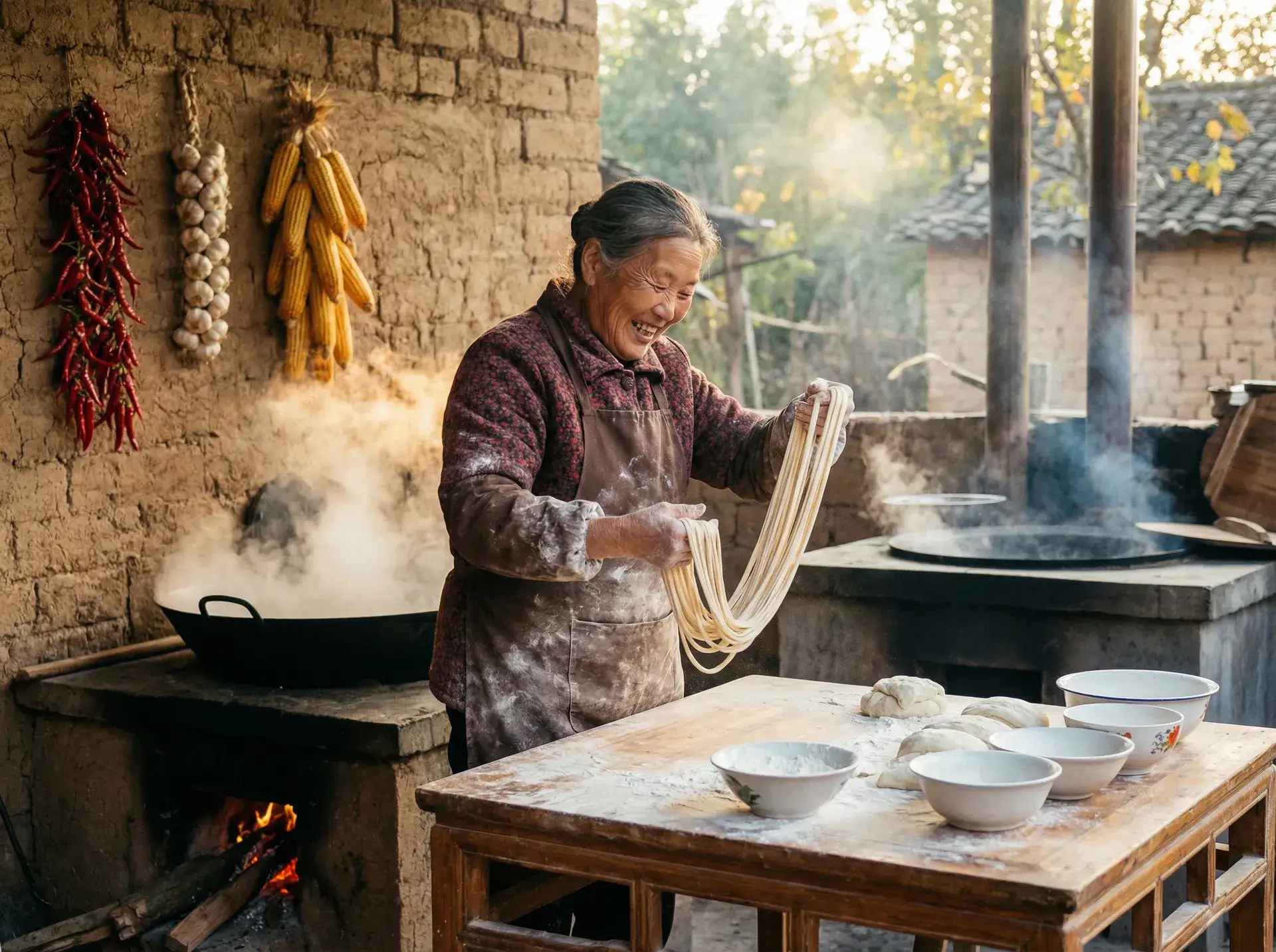 农家大嫂手擀面 - 巫妖王怎么打 乡村美食